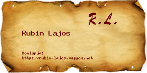Rubin Lajos névjegykártya